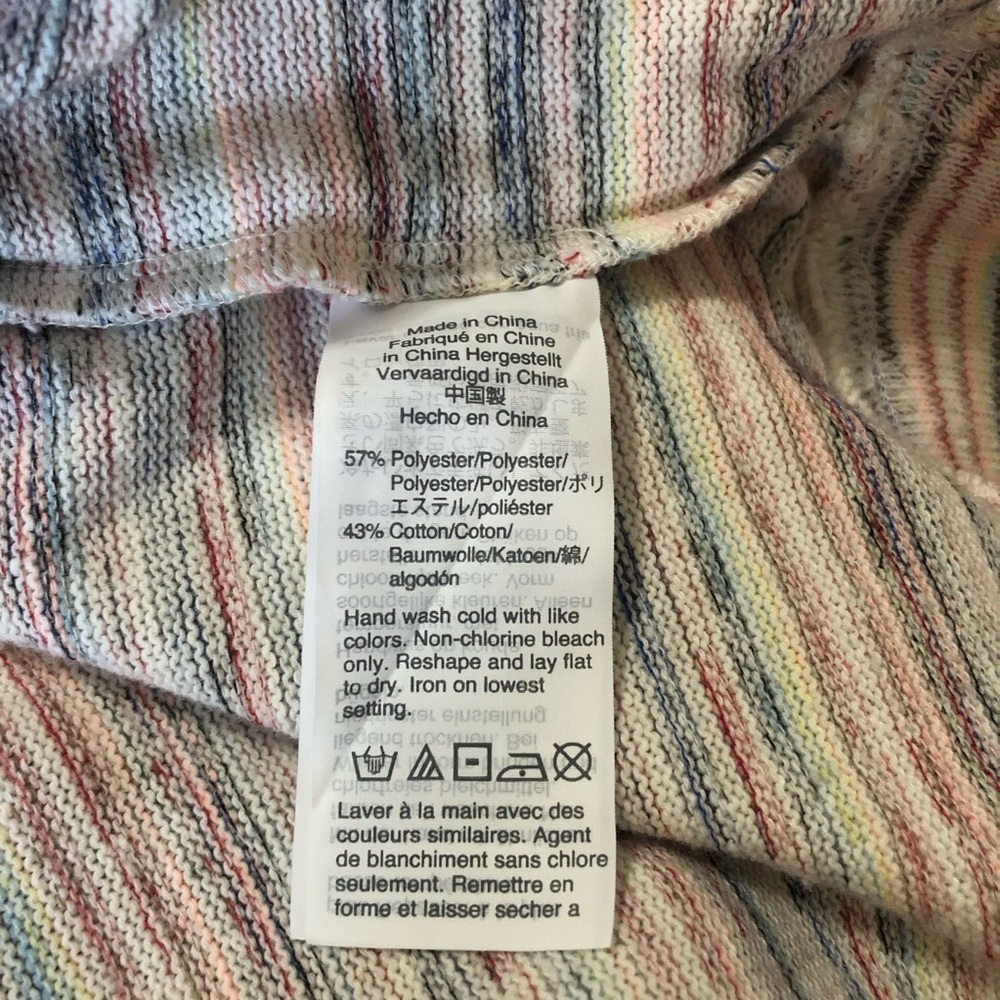 MADEWELL Bubble Sleeve Crop Top in Rainbow Stripe Size XS - Picture 10 of 10